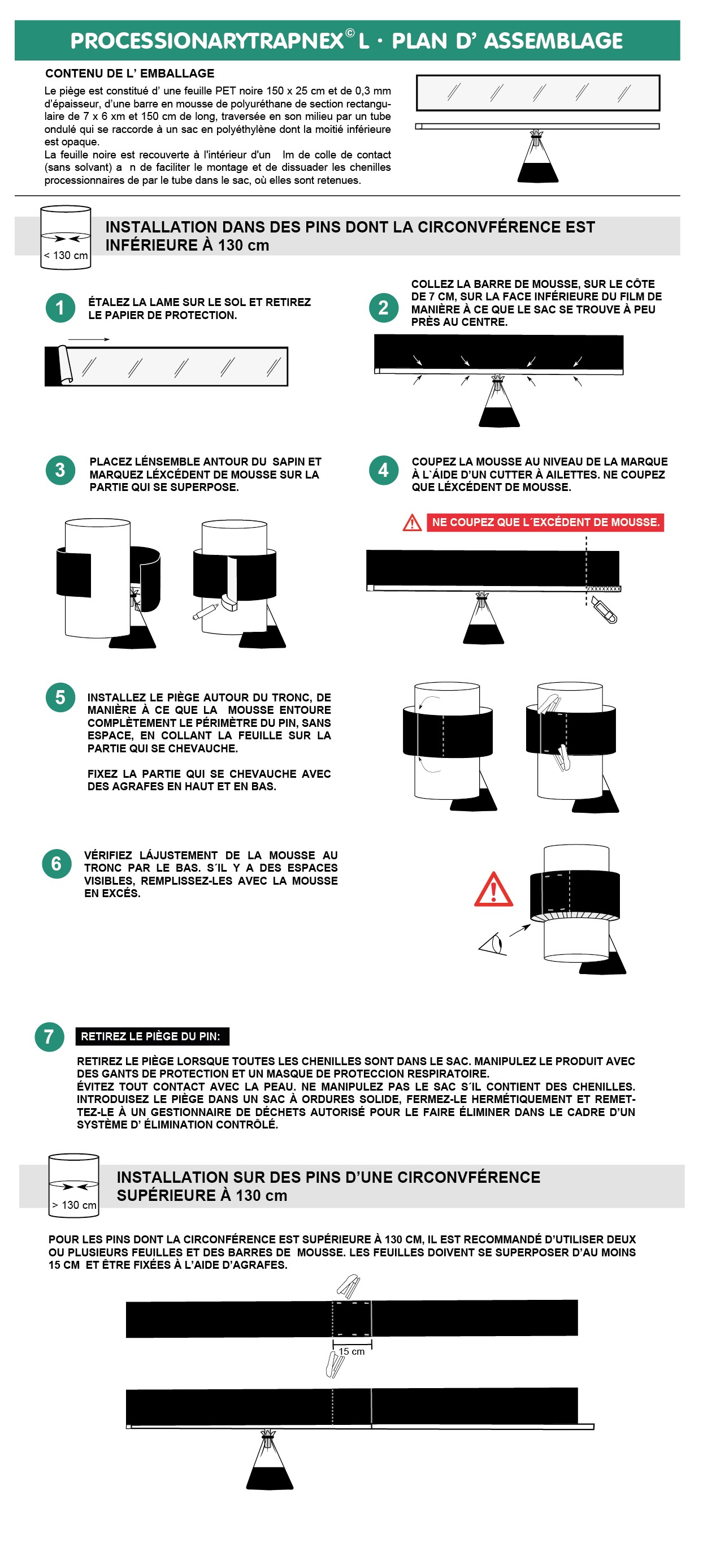 Esquema de montaje trampa PROCESSIONARYTRAPNEX®L